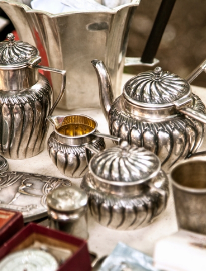 Antique Silver Teapot Set